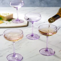 Sheer Lilac Champagne Coupe, Set of 4