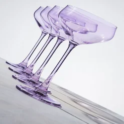 Sheer Lilac Champagne Coupe, Set of 4