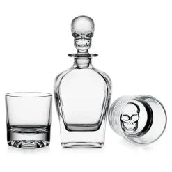 Skull 3 Piece Whiskey Decanter Set