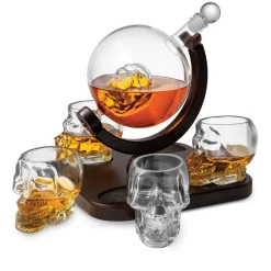 Skull 5 Piece Whiskey Decanter Set