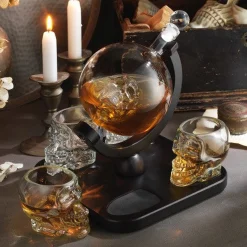 Skull 5 Piece Whiskey Decanter Set