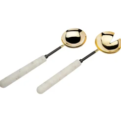 Snowy Marble Salad Server Set