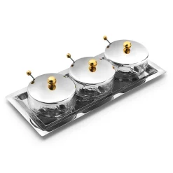 Sphere Stainless & Gold 7 Piece Appetizer Server