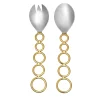 Sphere Stainless & Gold Salad Server Set