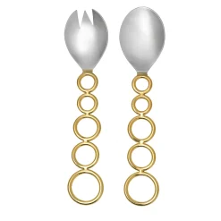 Sphere Stainless & Gold Salad Server Set