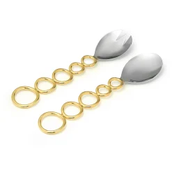 Sphere Stainless & Gold Salad Server Set
