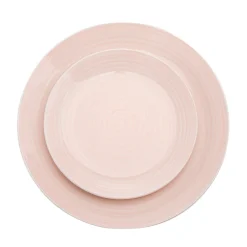 Spiral Pink Porcelain 12 Piece Dinnerware Set, Service For 4
