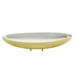 Stainless Gold Oval Serving Bowl