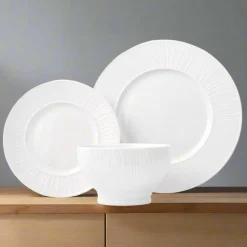 Starburst Porcelain 12 Piece Dinnerware Set, Service For 4