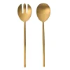 Strait Matte Gold Salad Server Set