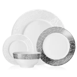 Summit New Bone China 16 Piece Dinnerware Set, Service for 4