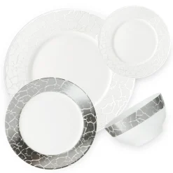 Summit New Bone China 16 Piece Dinnerware Set, Service for 4