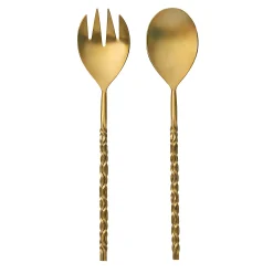 Surge Matte Gold Salad Server Set