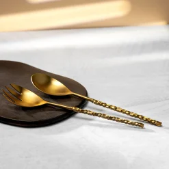 Surge Matte Gold Salad Server Set