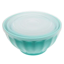 Teal Fluted 3 Piece Storage Bowl Set
