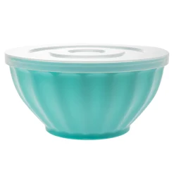 Teal Fluted 3 Piece Storage Bowl Set