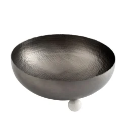 Temari Hammered Gunmetal Footed Salad Bowl