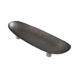 Temari Hammered Gunmetal Footed Oval Platter