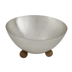 Temari Hammered Silver Footed Salad Bowl