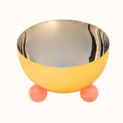 Temari Pink & Gold Footed Nut Bowl