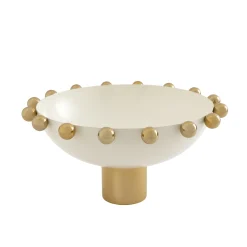 Temari White & Gold Footed Salad Bowl