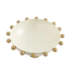 Temari White & Gold Footed Salad Bowl