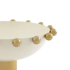 Temari White & Gold Footed Salad Bowl