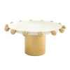 Temari White & Gold Footed Cake Stand