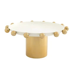 Temari White & Gold Footed Cake Stand