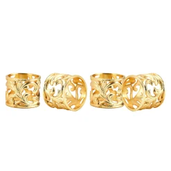 20th Century Gold Baroque Napkin Ring Set