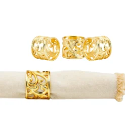 20th Century Gold Baroque Napkin Ring Set