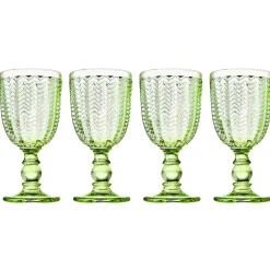 Twill Green Goblet, Set of 4
