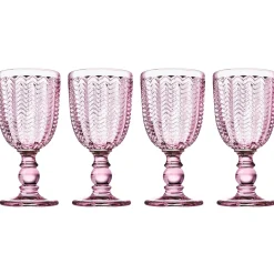 Twill Pink Goblet, Set of 4