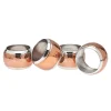 Two Toned Hammered Napkin Ring Set
