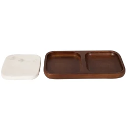 Variks Wood & Marble Coaster Appetizer