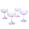 Veneto Amethyst Champagne Coupe, Set of 4