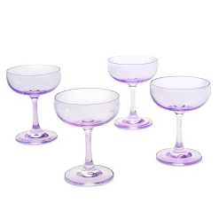 Veneto Amethyst Champagne Coupe, Set of 4