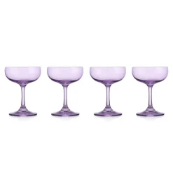 Veneto Amethyst Champagne Coupe, Set of 4