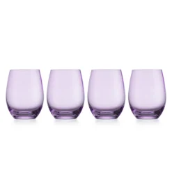 Veneto Amethyst Stemless Wine Glass, Set of 4