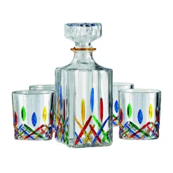 Venice 5 Piece Whiskey Decanter Set