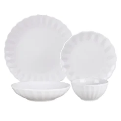 Viera Porcelain 16 Piece Dinnerware Set, Service for 4