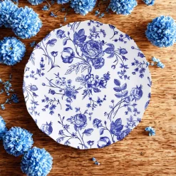 Vintage Bluetiful Floral Scalloped Dinner Plate