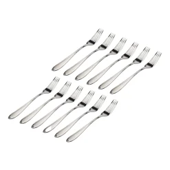 Wave Sandblasted 18/0 Stainless Steel Salad Fork, Set of 12