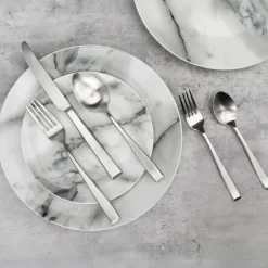 Wayland Matte 18/10 Stainless Steel 45 Piece Flatware Set, Service For 8