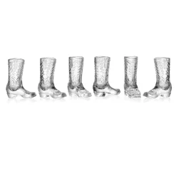 Whiskey & Rye Cowboy Boot Shot Glass, Set of 6