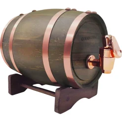 Whiskey Barrel Dispenser Walnut & Copper