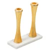White Marble Tapered Candlestick