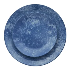 Wingate Blue Porcelain 12 Piece Dinnerware Set, Service For 4