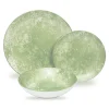 Wingate Lime Porcelain 12 Piece Dinnerware Set, Service For 4