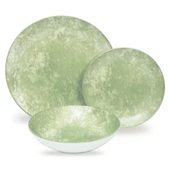 Wingate Lime Porcelain 12 Piece Dinnerware Set, Service For 4